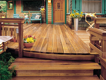 This handsome deck was built with B Grade redwood decking.